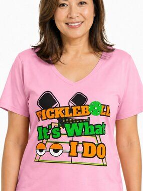 NWT large cotton pink top. Funny Pickleball shirt.  Summer shirt. Sporty.